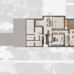 Plan of the lower level of Can Gat with wine cellar, gym, spa with indoor pool and plant rooms